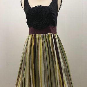 Anthropologie Burlapp Rosette Striped Dress Small